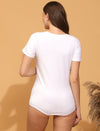 Maternity Bodysuit Top- White