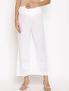 Maternity Cotton Palazzo Pants- White