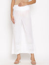Maternity Cotton Palazzo Pants- White