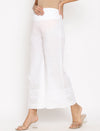 Maternity Cotton Palazzo Pants- White