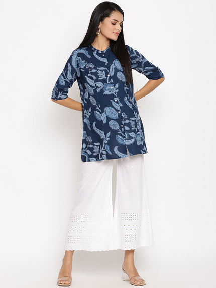 Maternity Cotton Palazzo Pants- White