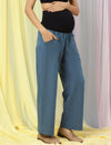 Wide-Leg Maternity Jeans- Blue