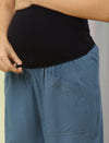 Wide-Leg Maternity Jeans- Blue