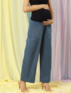 Wide-Leg Maternity Jeans- Dark blue