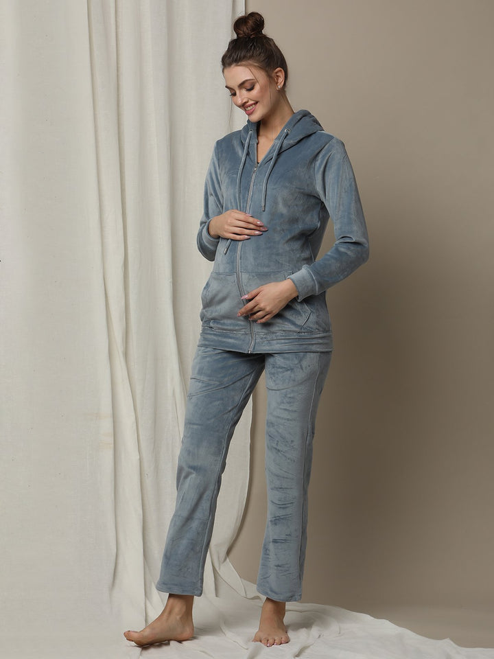 2pc. Maternity Pyjama + Hoodie Set