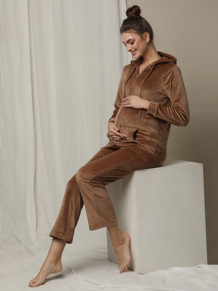 2pc. Maternity Pyjama + Hoodie Set