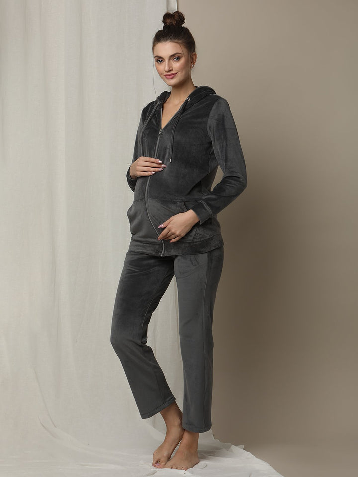 2pc. Maternity Pyjama + Hoodie Set