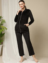 Maternity Winter Velvet Jacket- Black