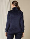 Maternity Winter Velvet Jacket- Navy Blue