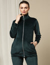 Maternity Winter Velvet Jacket- Green