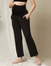 Maternity Wide-leg Winter Pants- Black