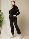 Winter Maternity Set with Jacket and Pyjama- Black