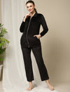 Winter Maternity Set with Jacket and Pyjama- Black