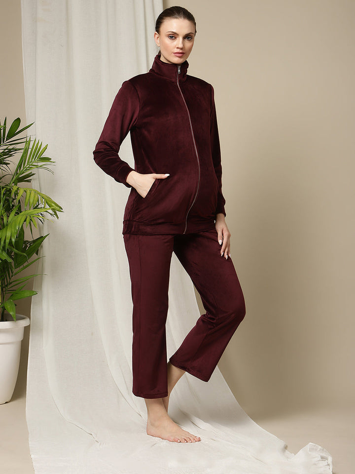 2pc. Maternity Winter Set- Velvet