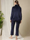 Winter Maternity Set with Jacket and Pyjama- Navy Blue