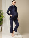 Winter Maternity Set with Jacket and Pyjama- Navy Blue
