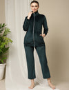 Winter Maternity Set with Jacket and Pyjama- Green