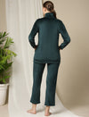 Winter Maternity Set with Jacket and Pyjama- Green