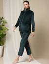Winter Maternity Set with Jacket and Pyjama- Green