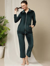 Winter Maternity Set with Jacket and Pyjama- Green