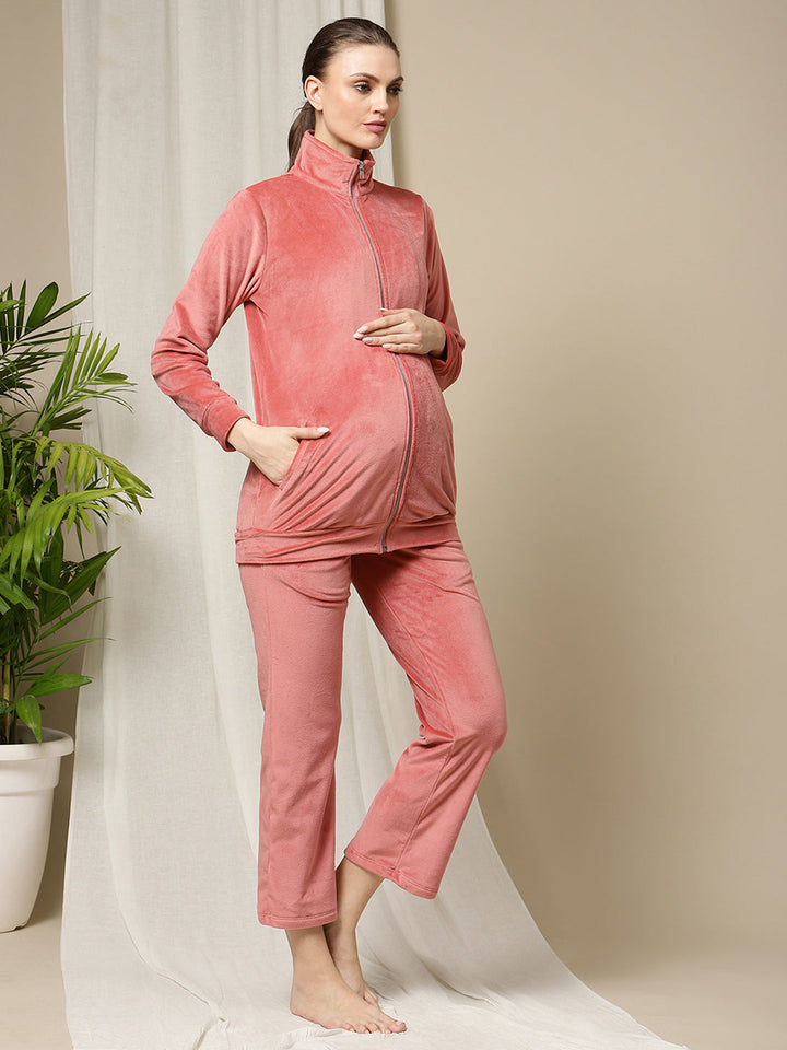 2pc. Maternity Winter Set- Velvet