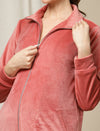 2pc. Maternity Velvet Set- Winter- Pink