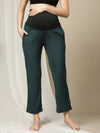 Maternity Wide-leg Winter Pants- Green