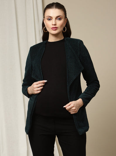 Maternity Winter Woolen Jacket- Green