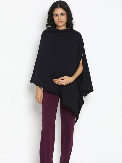 6-in-1 Nursing Cover- Black/Blue
