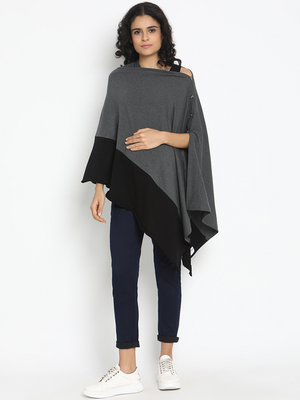 6-in-1 Nursing Cover- Black/Blue