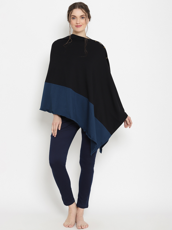 6-in-1 Nursing Cover- Black/Blue