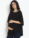 Maternity/Feeding Cover Poncho- Black