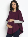 Maternity/Feeding Cover Poncho- Purple