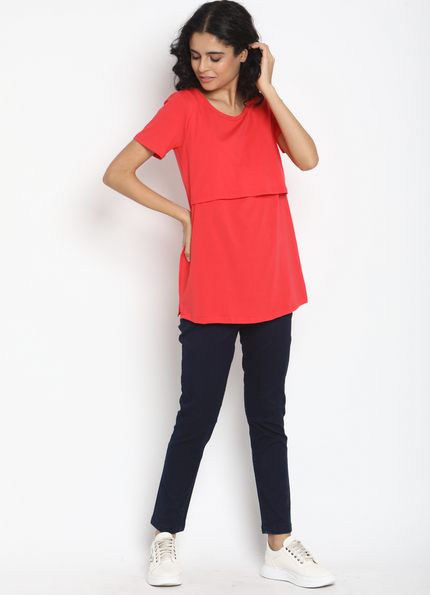 Maternity Half Sleeves Nursing T-shirt