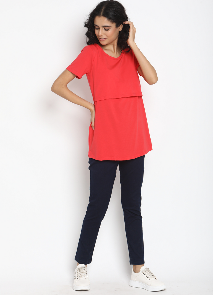 Maternity Half Sleeves Nursing T-shirt