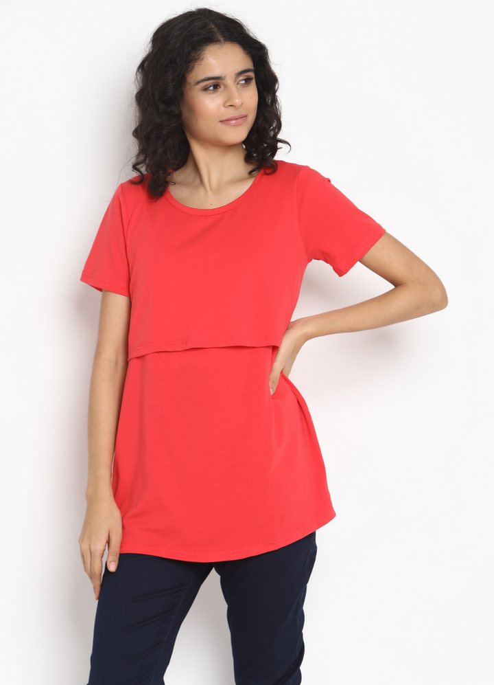 Maternity Half Sleeves Nursing T-shirt