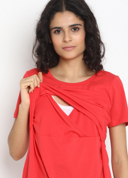 Maternity Half Sleeves Nursing T-shirt