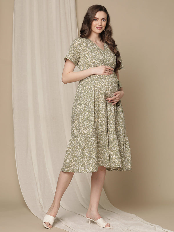 Olive Maternity Dress