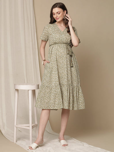 Olive Maternity Dress