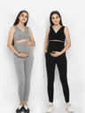 2pc. Plus-size Maternity Overbelly Leggings