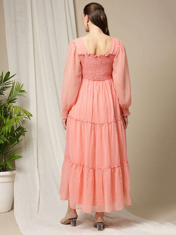 Maternity Smocked Long Dress