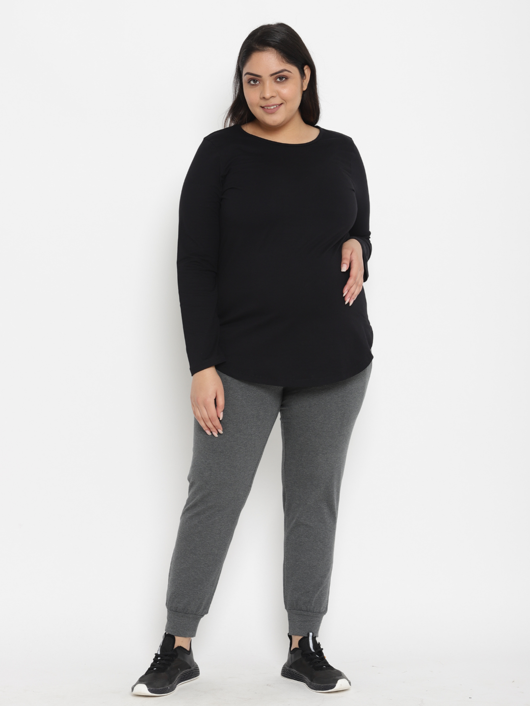 Plus Size Maternity Joggers Gray
