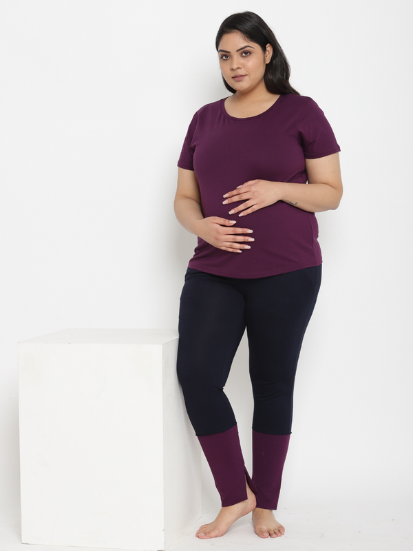 Buy Maternity Overbelly Leggings & T-shirt Set - Plus Size