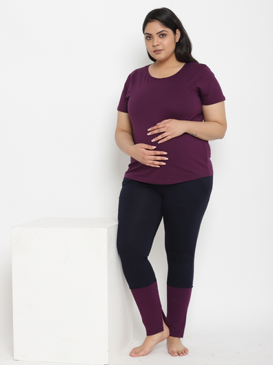 2pc. Plus-size Maternity Leggings Set