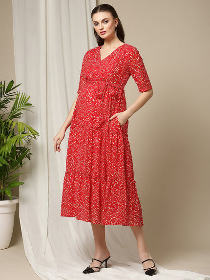 Buy Polka Dot Red Maternity Dress Buy Polka Dot Red Maternity Dress