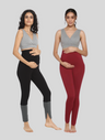 Red & Black Maternity Legging Set