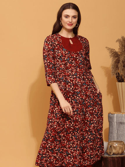 Feeding Floral Yoke Kurti
