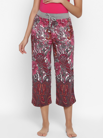 Maternity Adjustable Capri Pants- Pink