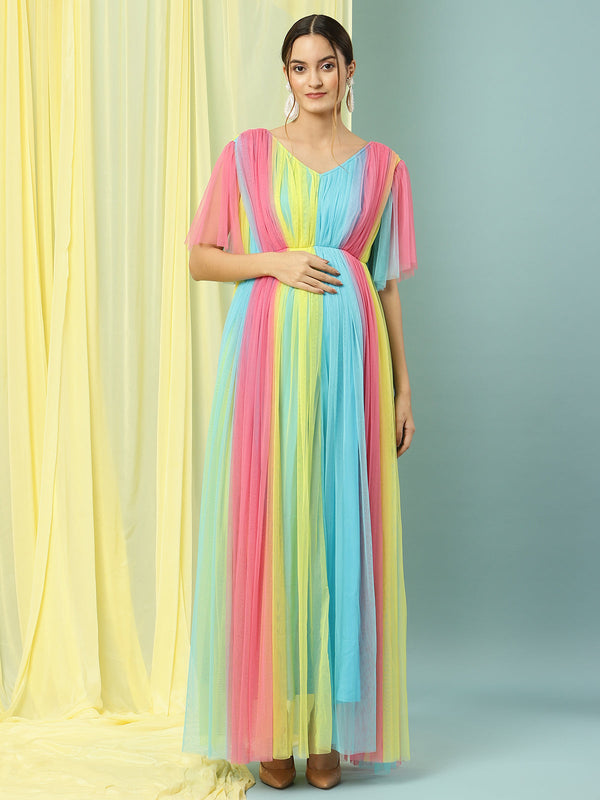 Rainbow Maternity Gown