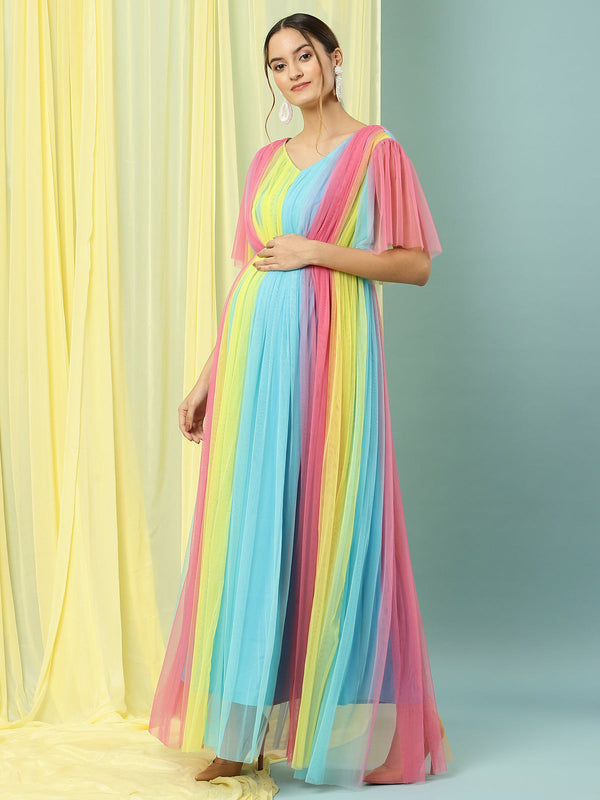 Rainbow Maternity Gown